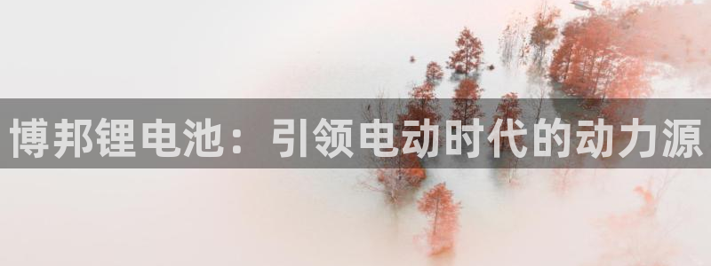 凯时平台登录：博邦锂电池：引领电动时代的动力源