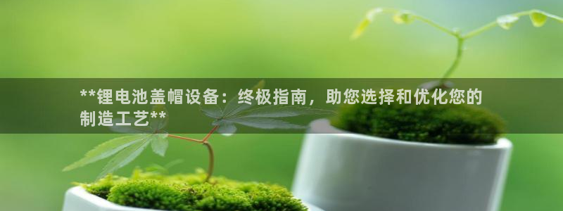 尊龙人生就是博旧版手机可靠送38元：**锂电池盖帽设备：终极指南，助您选择和优化您的
制造工艺**