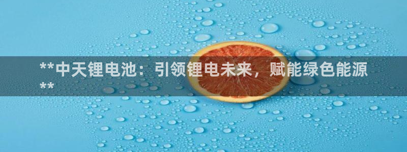 尊龙165：**中天锂电池：引领锂电未来